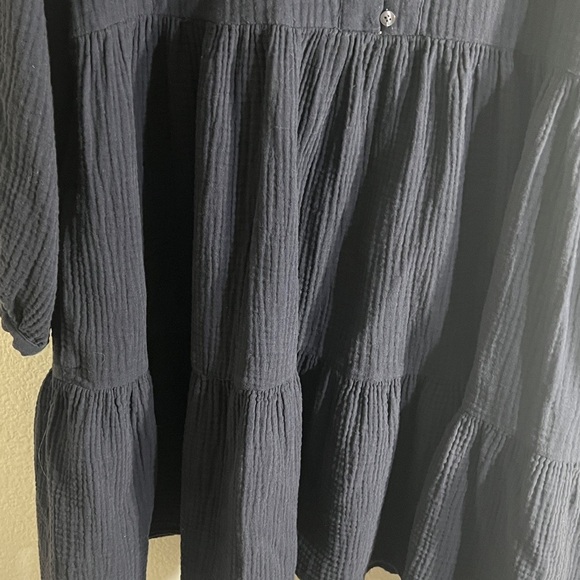 Madewell Lightspun Colette Mini dark navy  Dress women’s Size M boho flowy - Picture 6 of 7